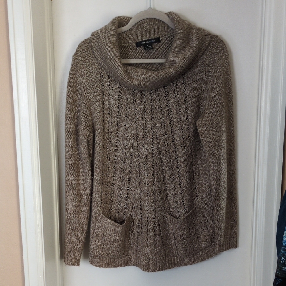 Cowl Neck Sweater With Pockets